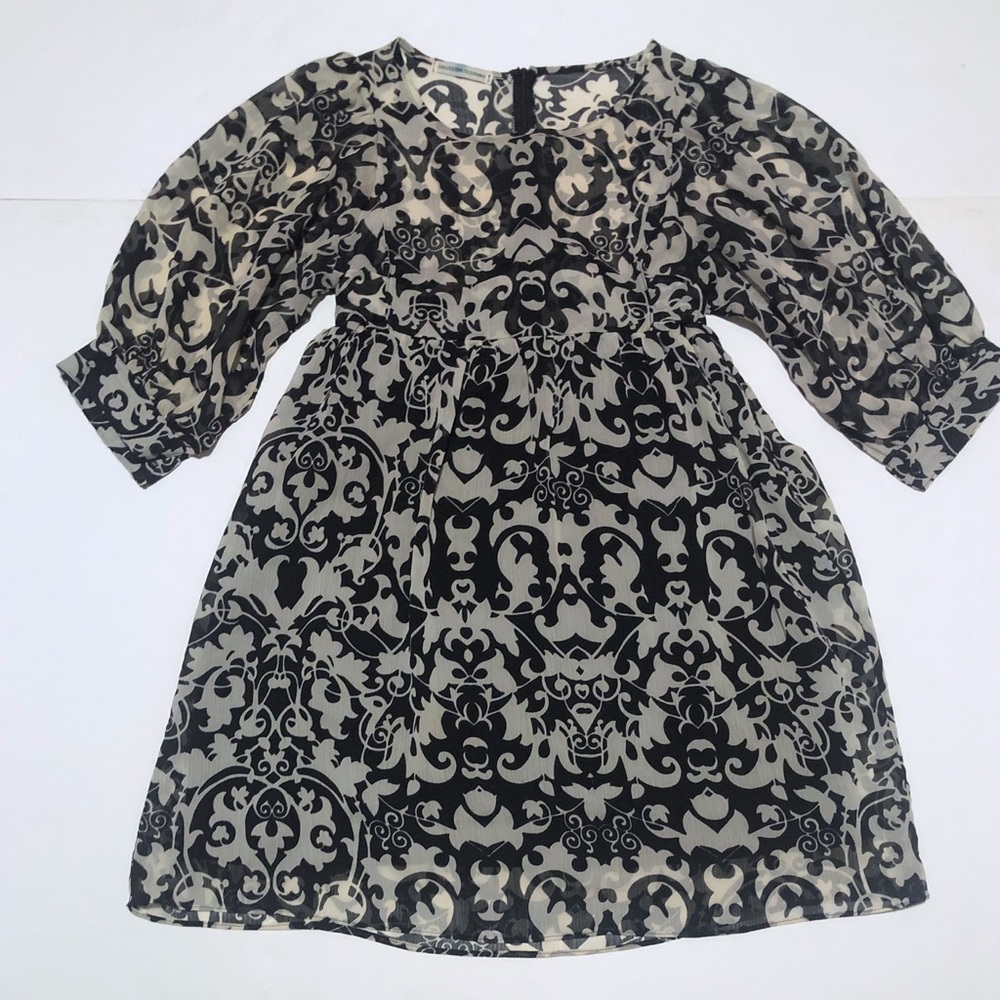 Collective Clothing Dress Black & Beige Pattern